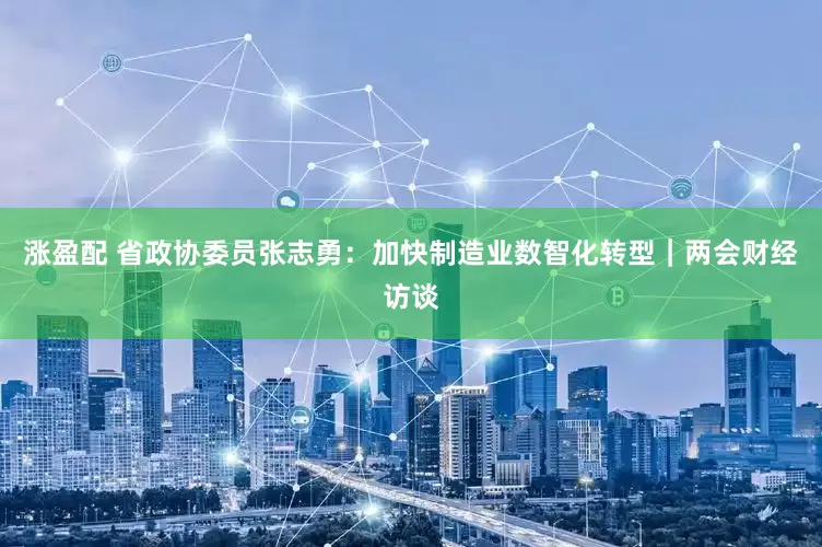 涨盈配 省政协委员张志勇：加快制造业数智化转型｜两会财经访谈