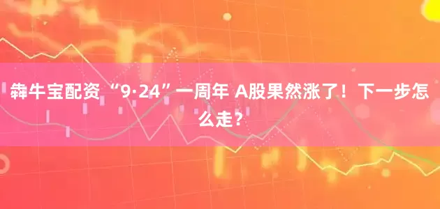犇牛宝配资 “9·24”一周年 A股果然涨了！下一步怎么走？